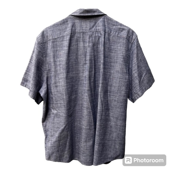 Vineyard Vines By Shep Ian Slim Fit Tucker Gray -Blue Short Sleeve - Picture 3 of 5